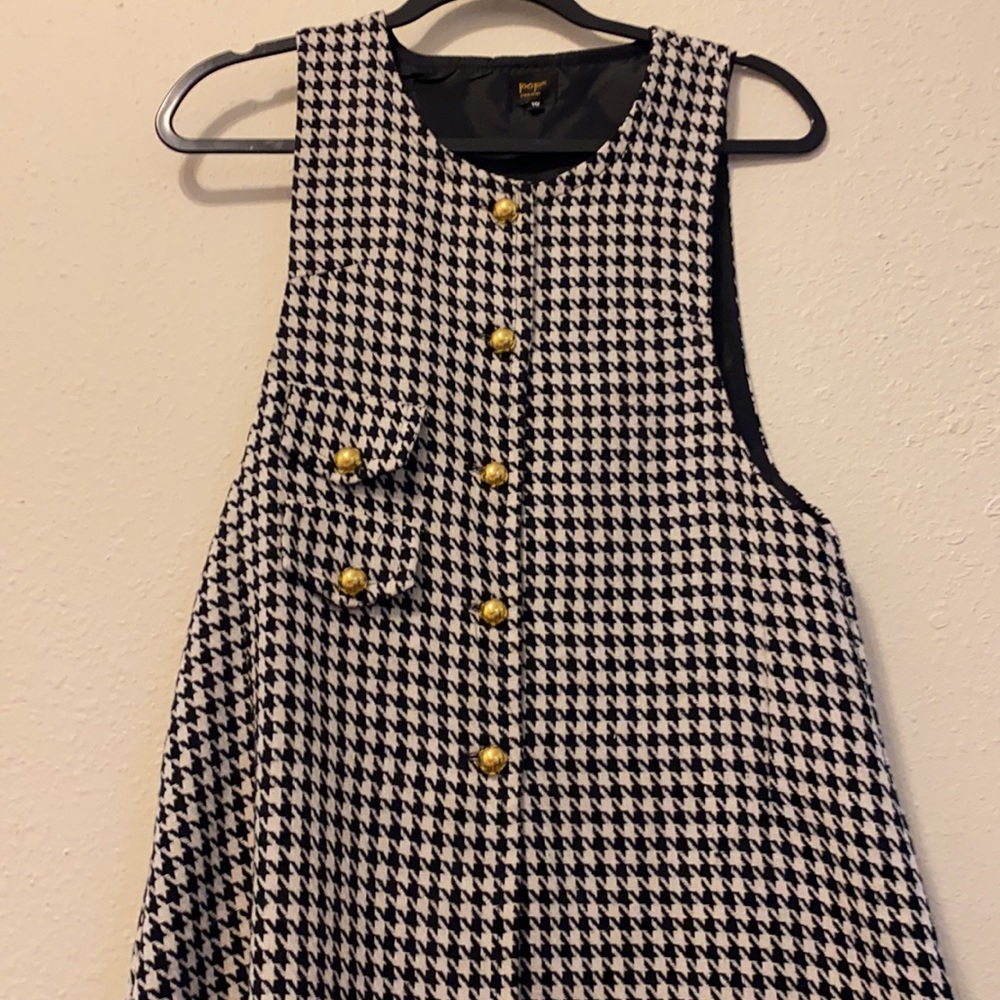 Houndstooth Plaid Pinafore Dress